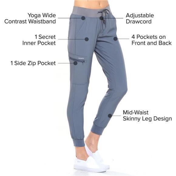 Dagacci Medical Uniform Women and Men Unisex 4-Way Stretch Jogger Scrub Set - Picture 4 of 7